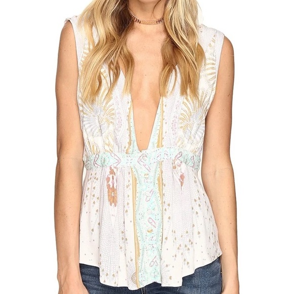 Free People The Siren Top in ivory, size xs. NWT - Picture 2 of 6